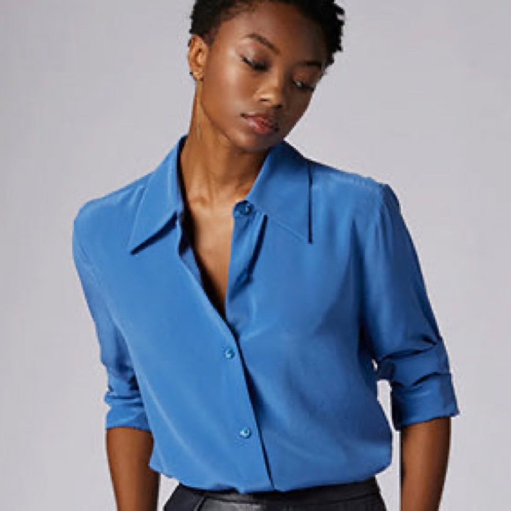 Equipment femme Royal Blue Button Down blouse